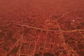 Afrika’dan gelen toz nedeniyle Bolu’da gökyüzü kırmızıya büründü