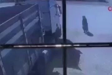 Ankara'da yaşlı kadına çarpan tır görüntüleri kamerada!