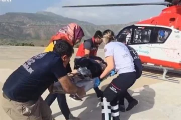 Hakkari’de ambulans helikopter hamile kadın için havalandı