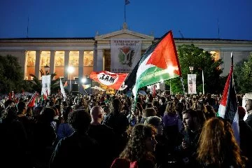  Yunanistan'da öğrencilerden Filistin'e destek eylemi